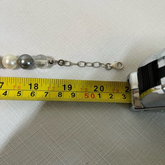 Hillberg  Berk STATEMENT NECKLACE natural stonesSwarovski PEARLS  crystals - Picture 6 of 9